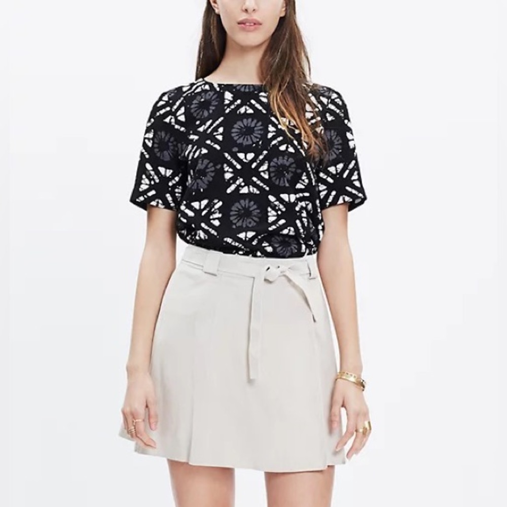 Madewell Industry Button-Back Top in Batik Grid
